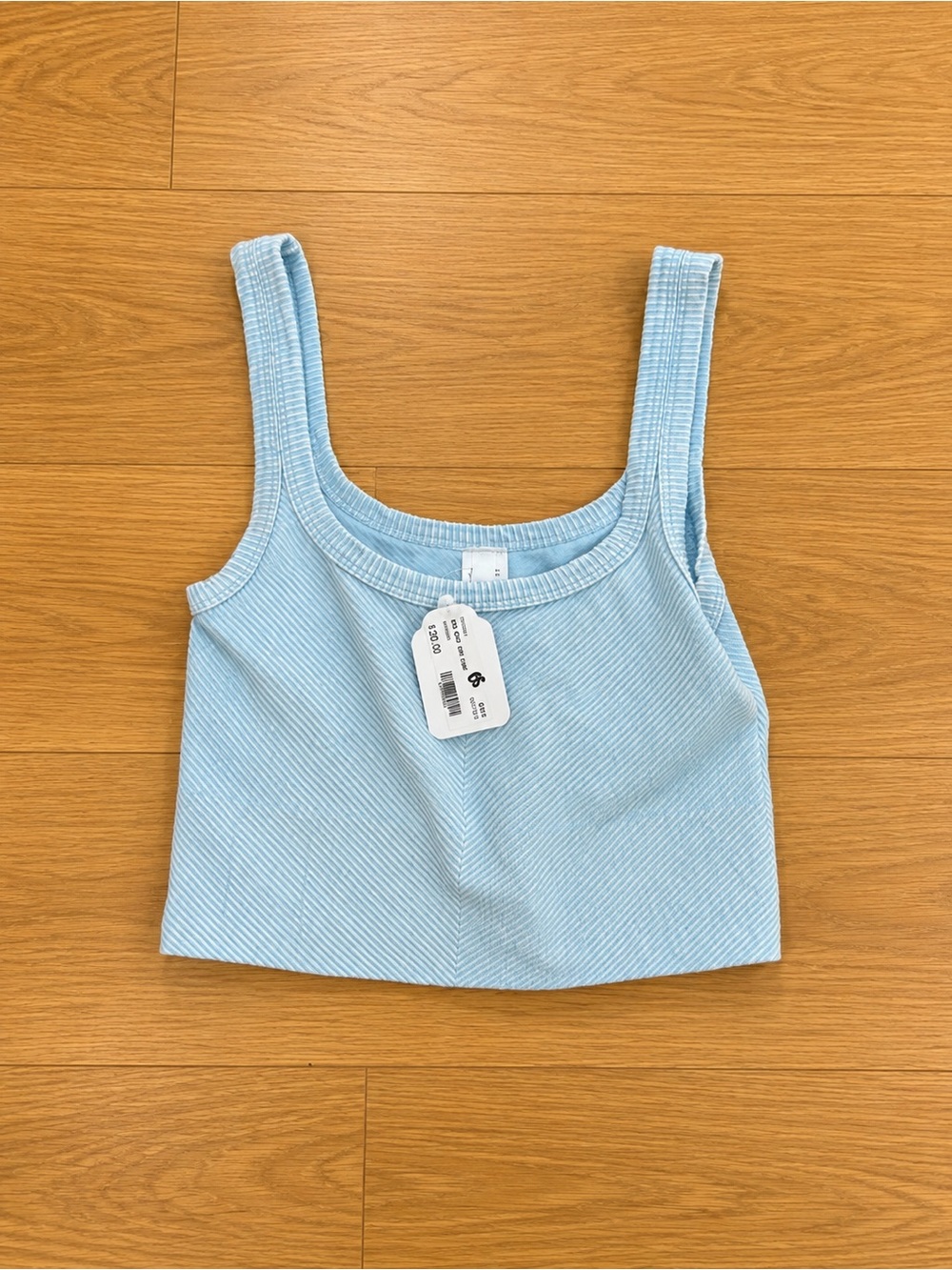 Nikibiki Light Blue Ribbed Tank Top